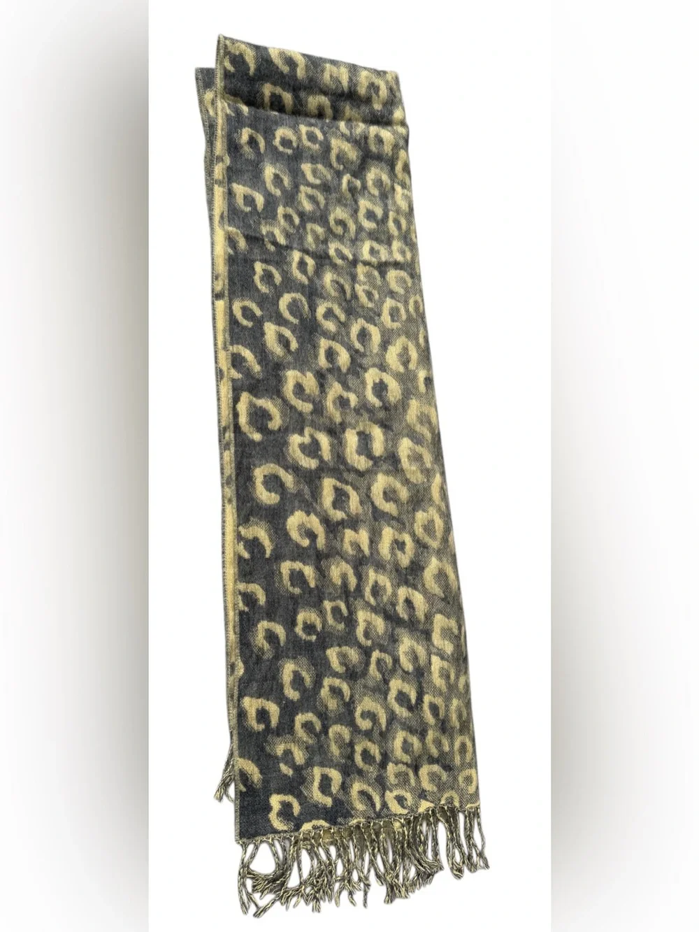 Leopard Reversible Scarf Animal Print Black Yellow Cheetah